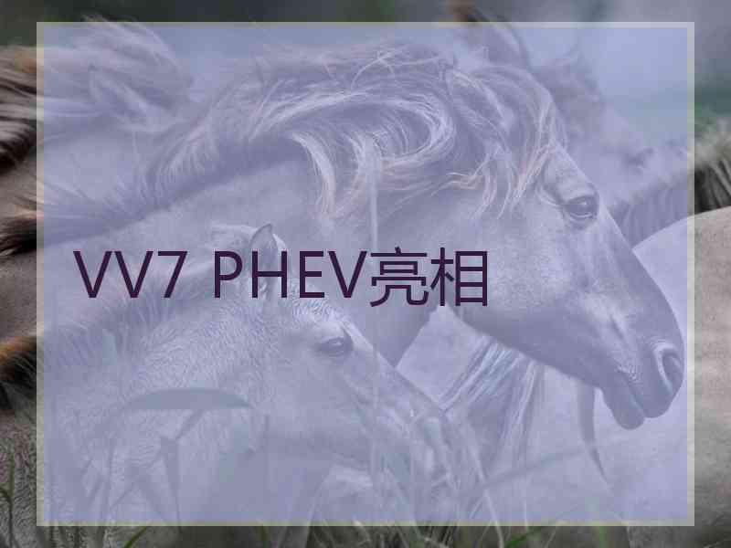 VV7 PHEV亮相