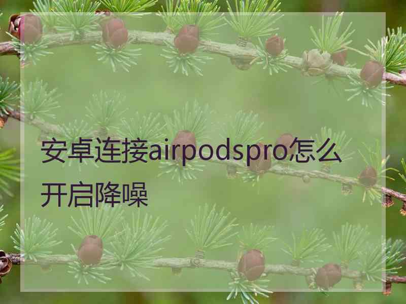 安卓连接airpodspro怎么开启降噪