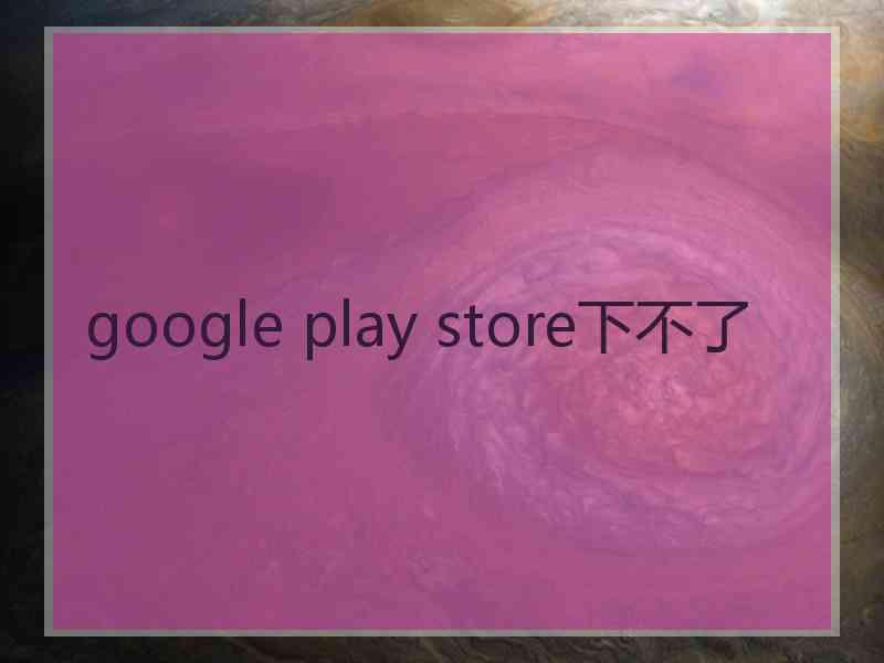 google play store下不了