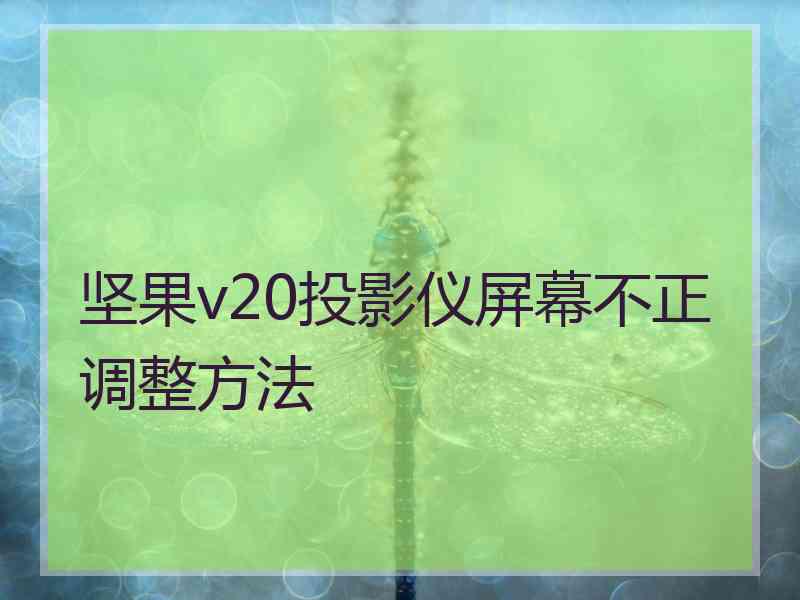 坚果v20投影仪屏幕不正调整方法