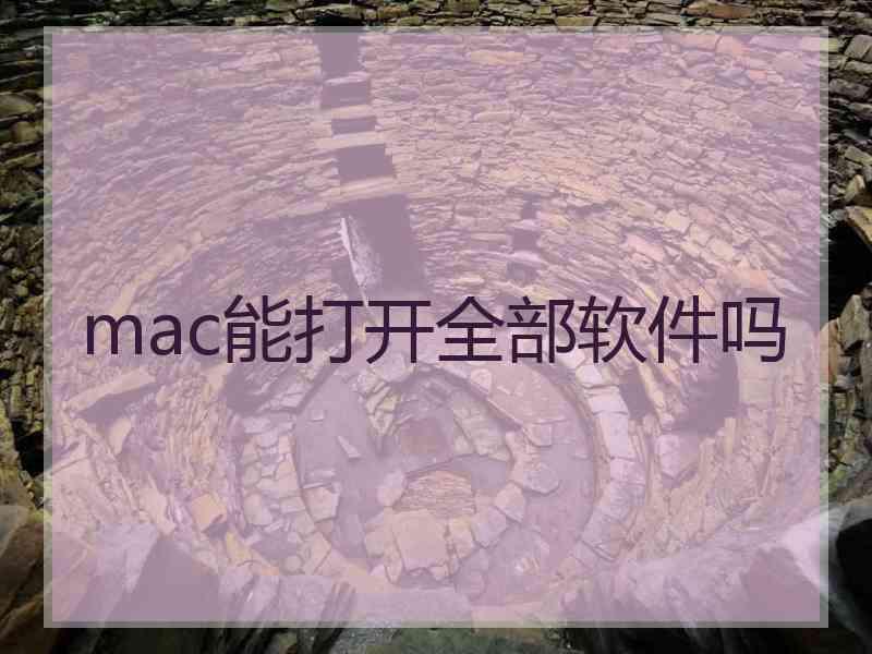 mac能打开全部软件吗