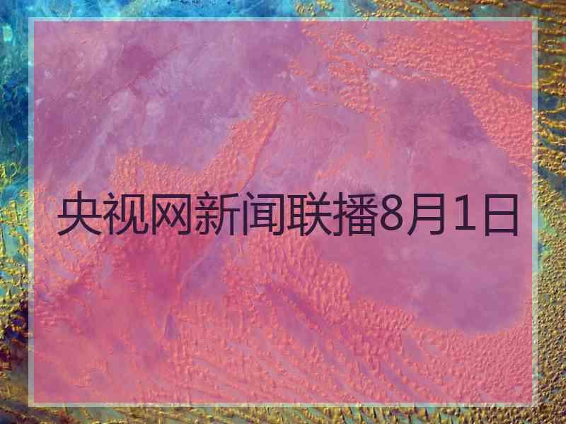 央视网新闻联播8月1日