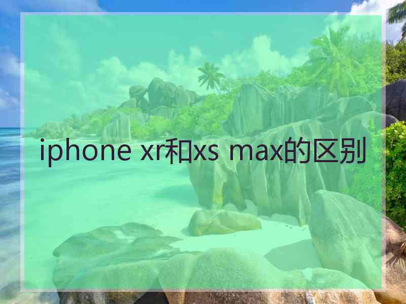 iphone xr和xs max的区别