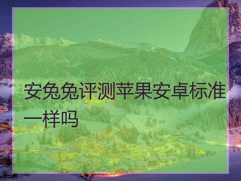 安兔兔评测苹果安卓标准一样吗