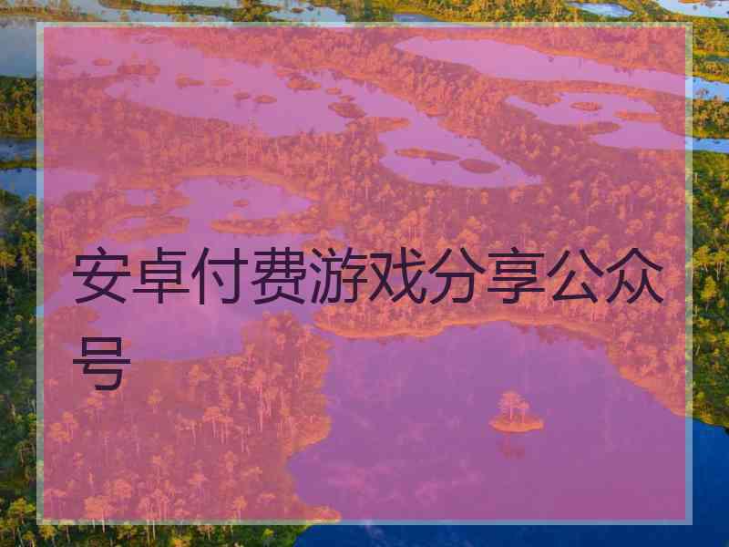 安卓付费游戏分享公众号