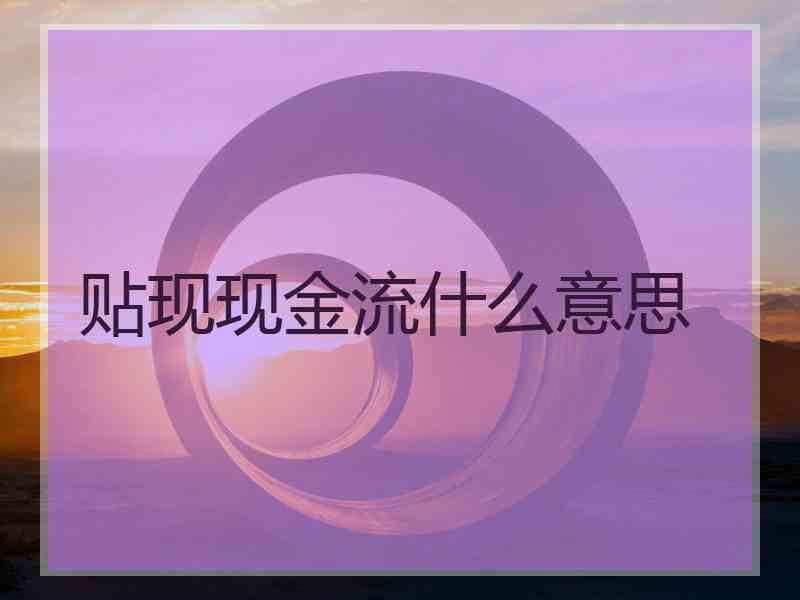 贴现现金流什么意思