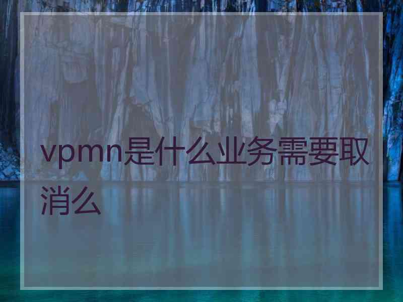 vpmn是什么业务需要取消么