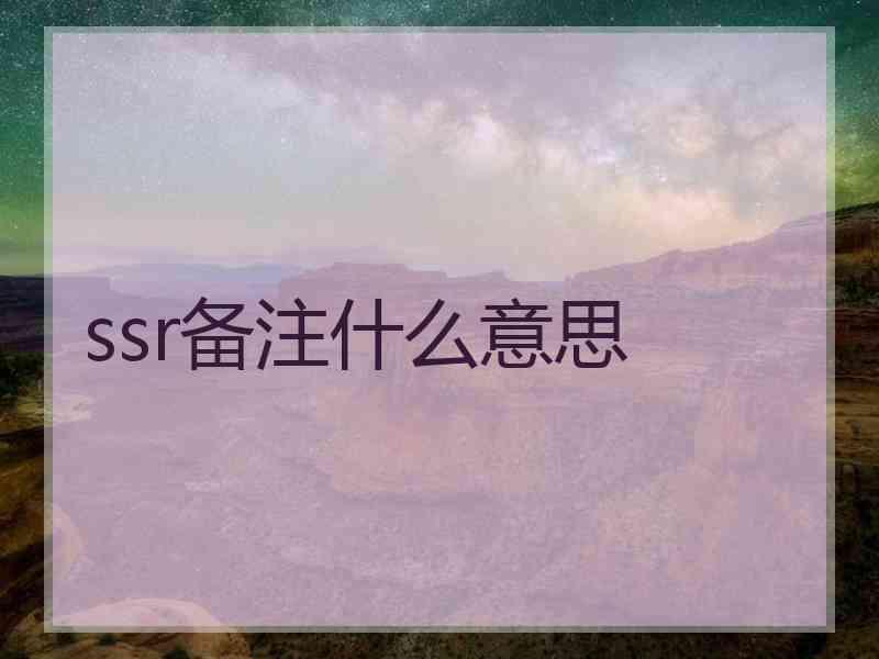 ssr备注什么意思