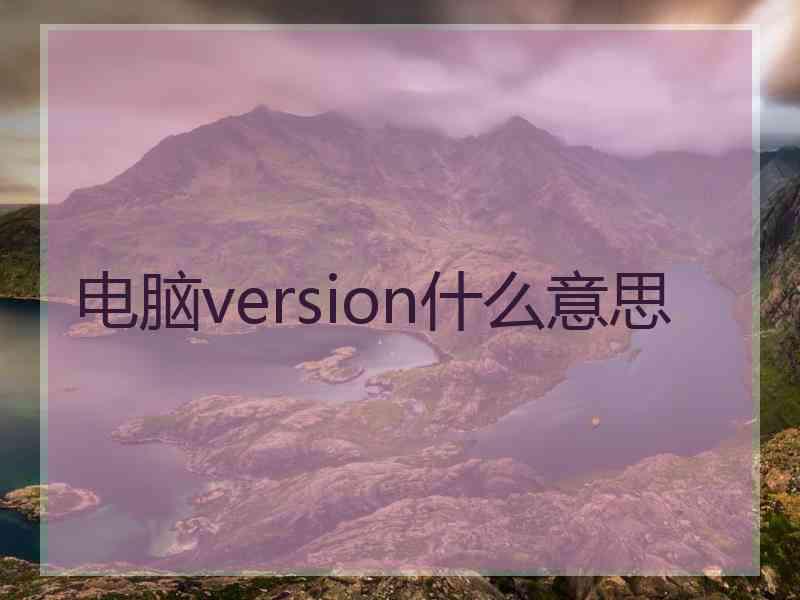 电脑version什么意思