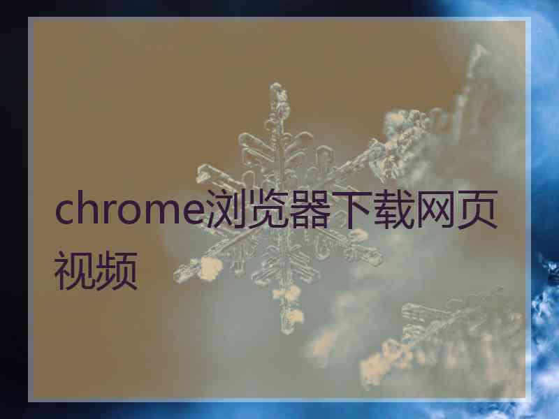 chrome浏览器下载网页视频