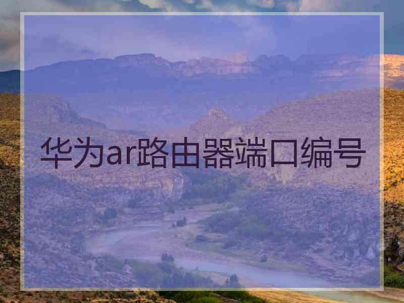 华为ar路由器端口编号