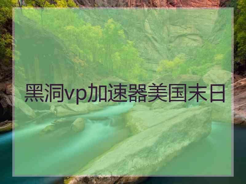 黑洞vp加速器美国末日