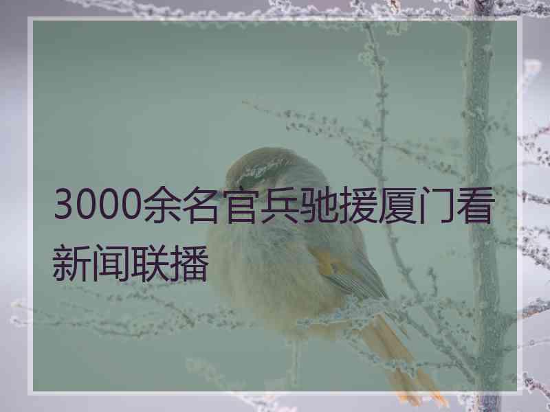 3000余名官兵驰援厦门看新闻联播