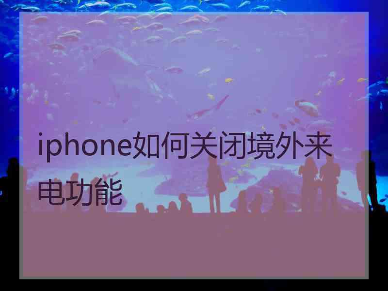 iphone如何关闭境外来电功能