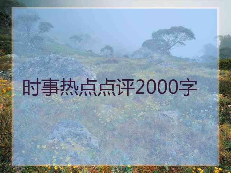 时事热点点评2000字