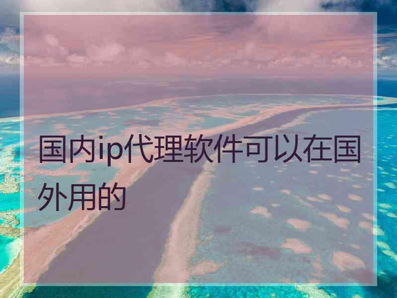 国内ip代理软件可以在国外用的