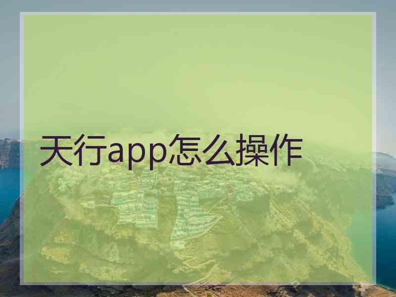 天行app怎么操作