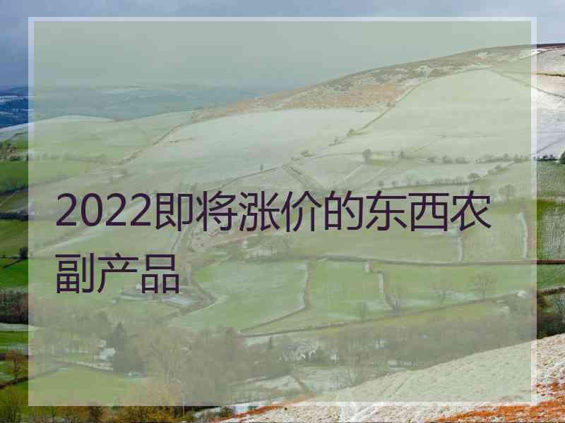 2022即将涨价的东西农副产品