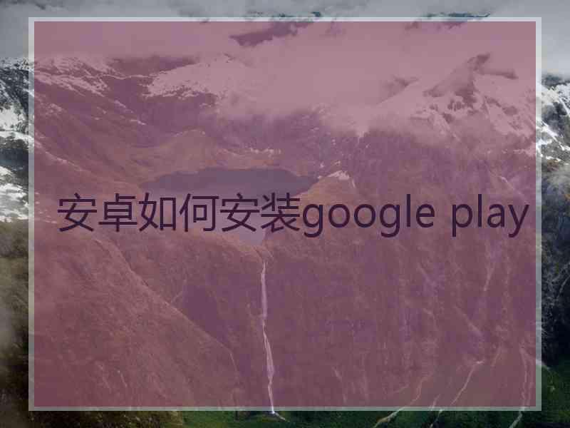 安卓如何安装google play