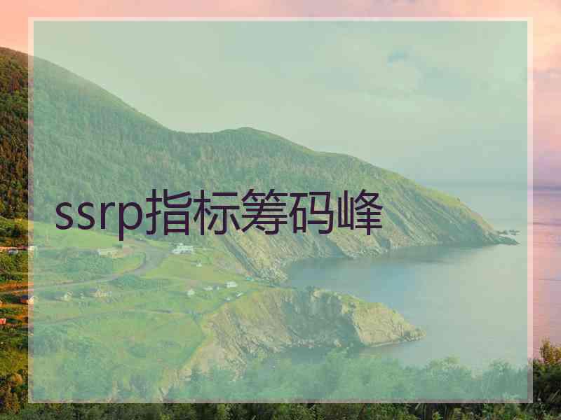 ssrp指标筹码峰