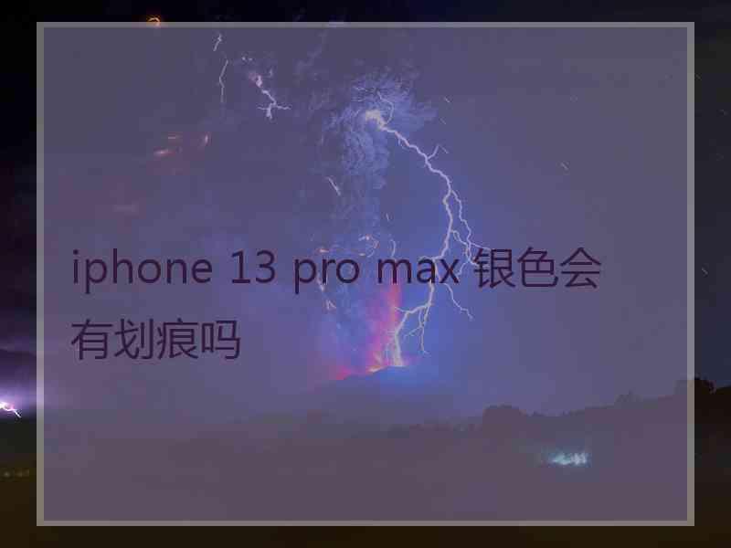 iphone 13 pro max 银色会有划痕吗