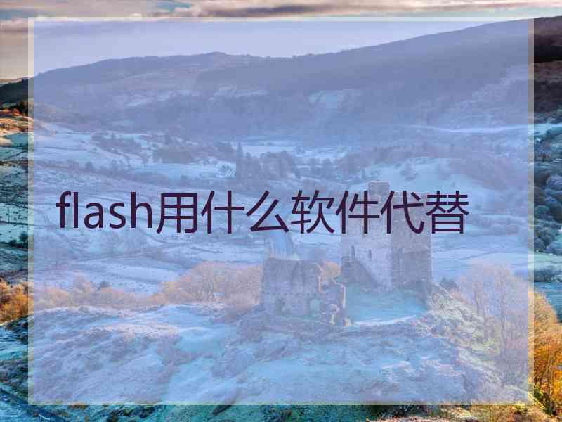 flash用什么软件代替