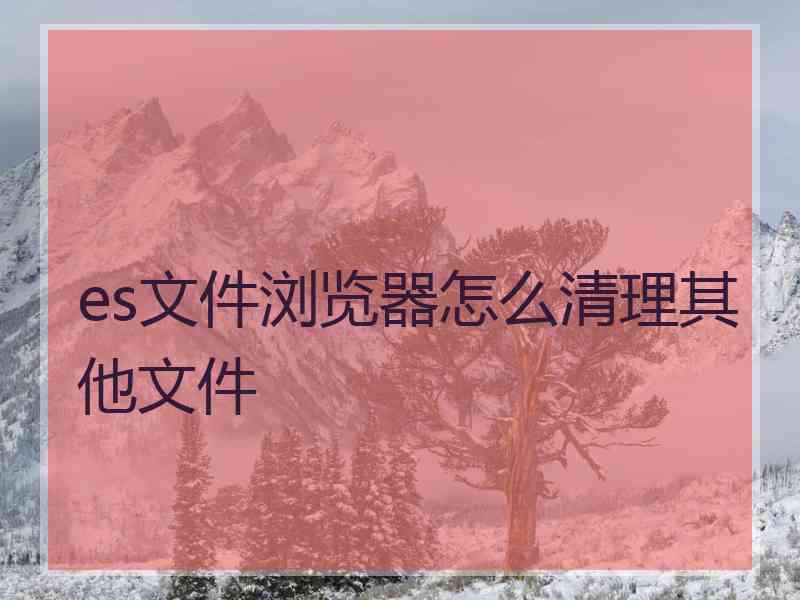 es文件浏览器怎么清理其他文件