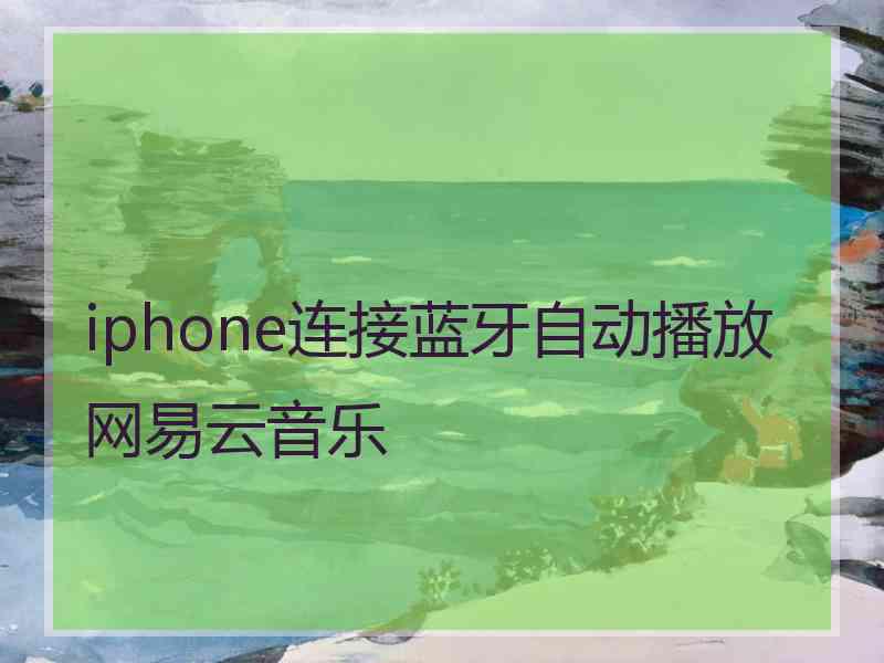 iphone连接蓝牙自动播放网易云音乐