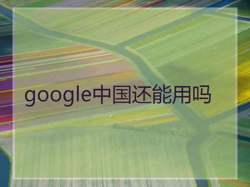 google中国还能用吗