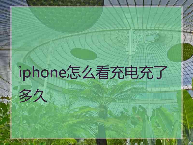 iphone怎么看充电充了多久