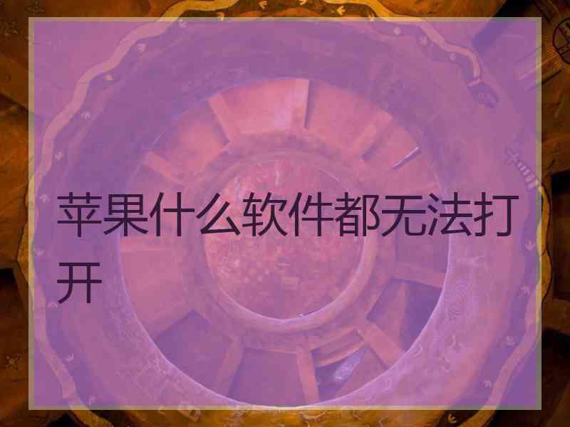 苹果什么软件都无法打开