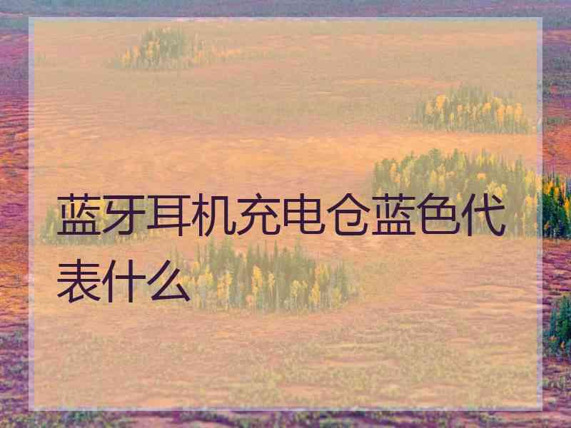 蓝牙耳机充电仓蓝色代表什么