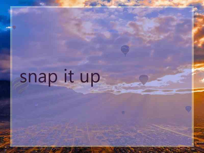 snap it up