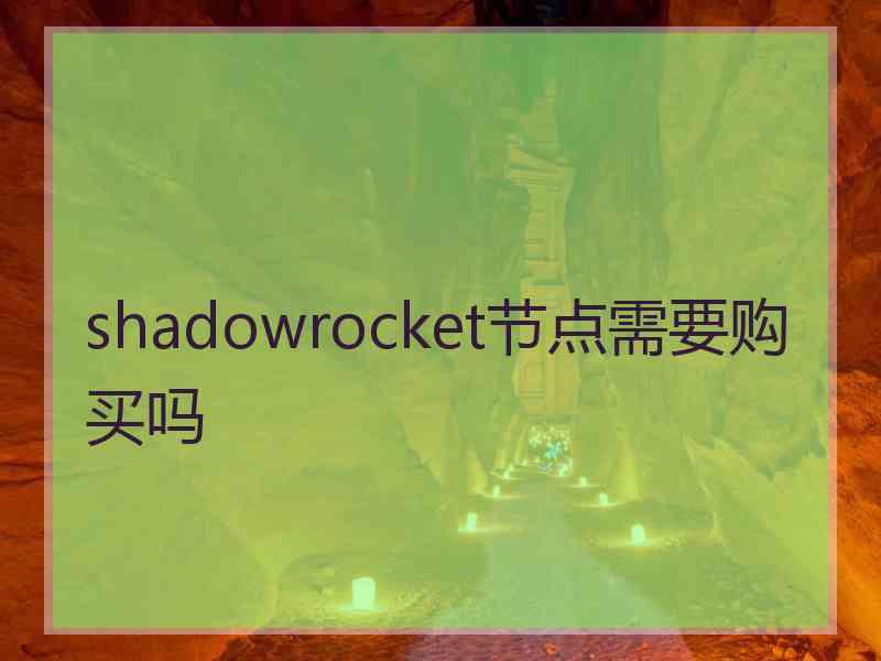 shadowrocket节点需要购买吗