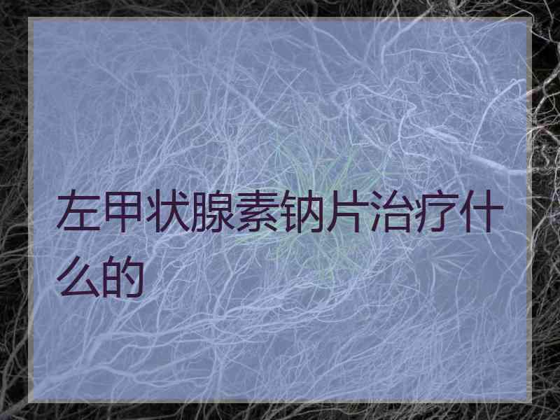 左甲状腺素钠片治疗什么的