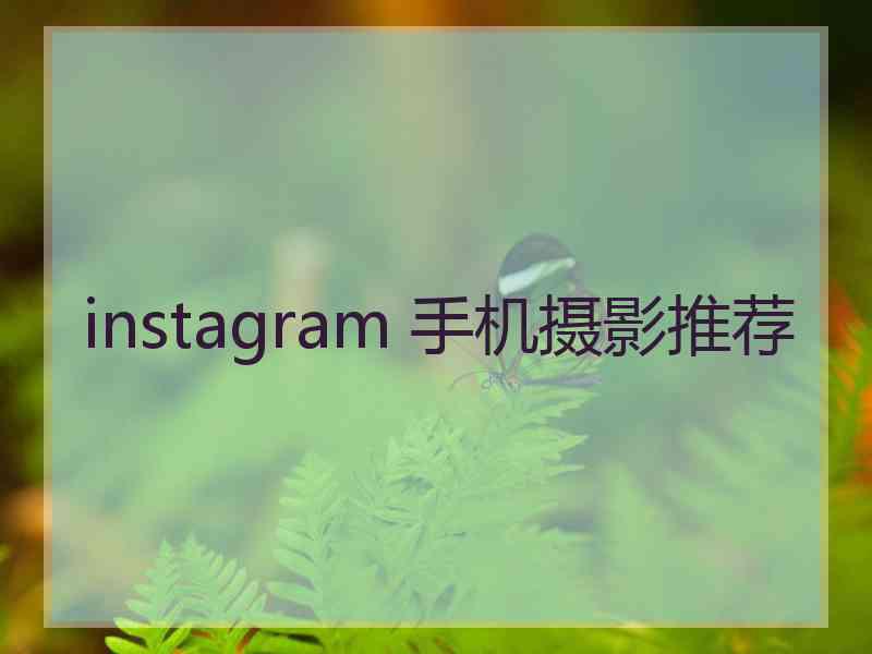 instagram 手机摄影推荐