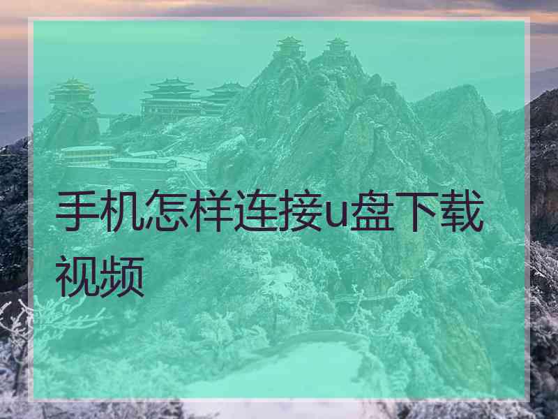 手机怎样连接u盘下载视频