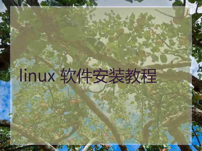 linux 软件安装教程