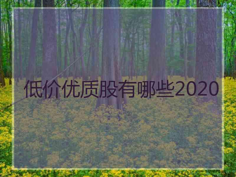 低价优质股有哪些2020