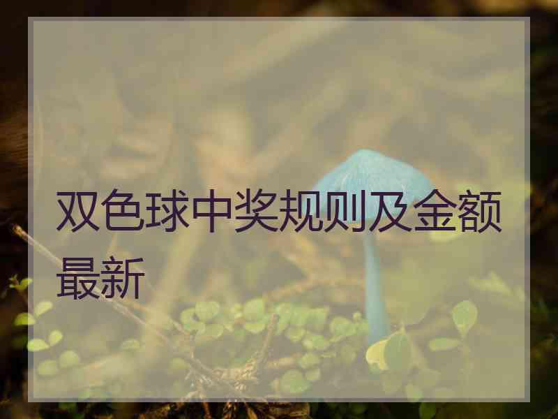 双色球中奖规则及金额最新