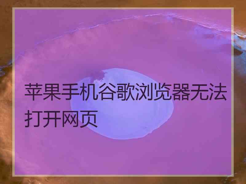 苹果手机谷歌浏览器无法打开网页