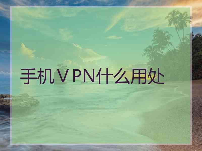 手机ⅤPN什么用处