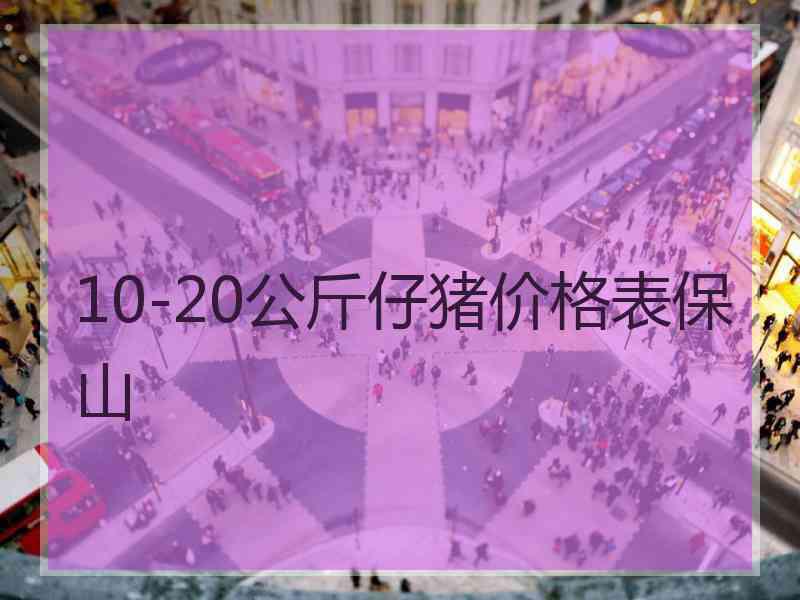 10-20公斤仔猪价格表保山