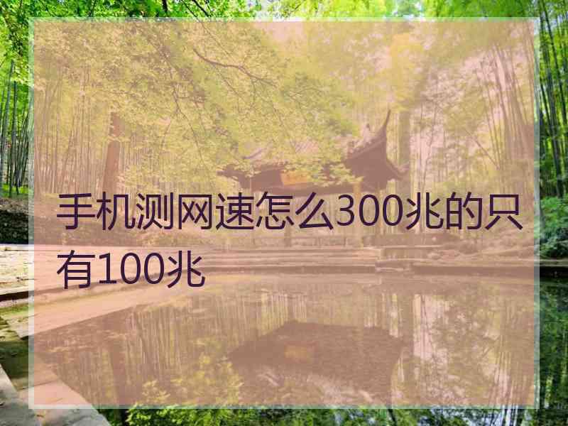 手机测网速怎么300兆的只有100兆