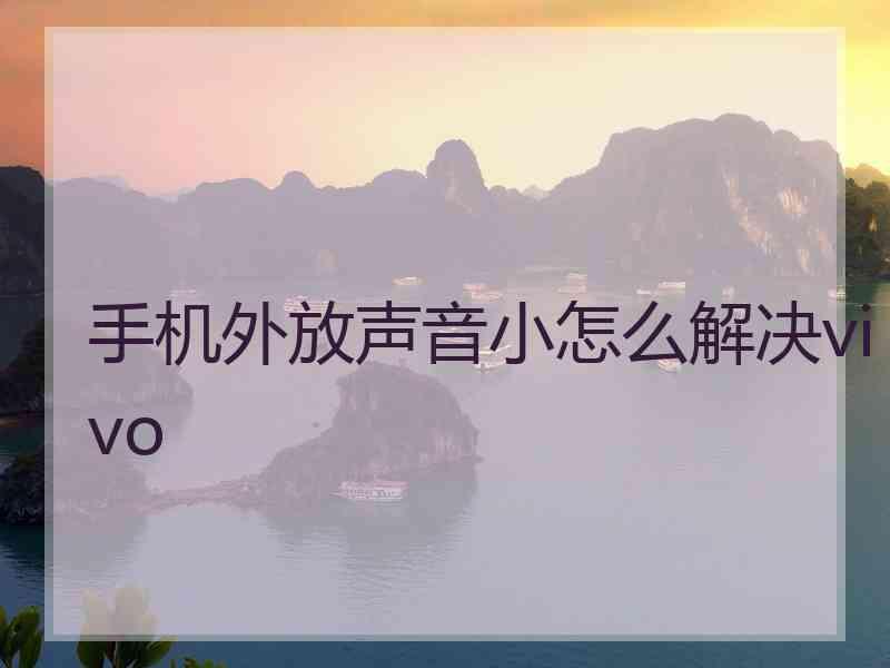 手机外放声音小怎么解决vivo