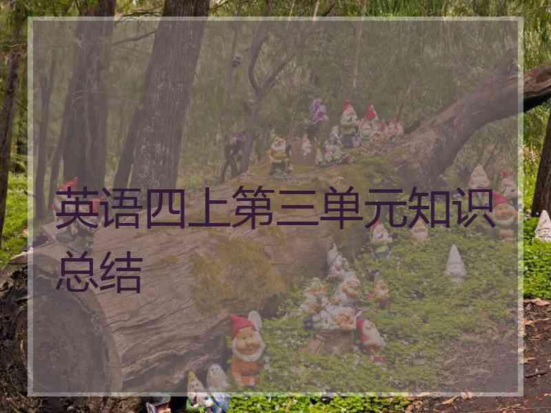 英语四上第三单元知识总结