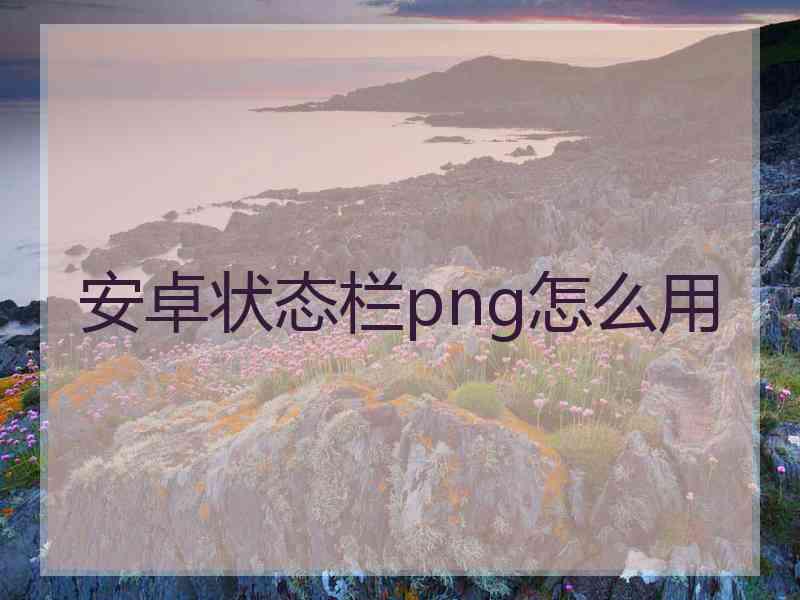 安卓状态栏png怎么用