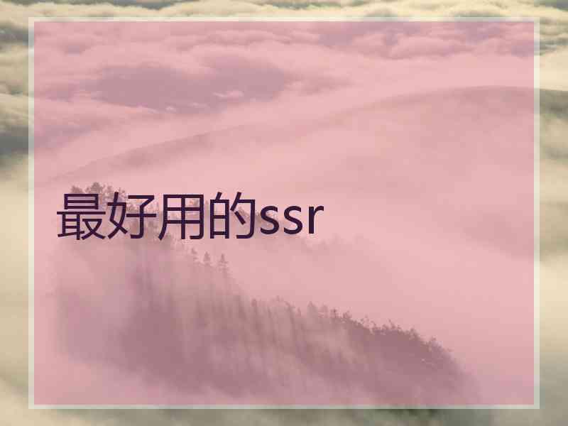 最好用的ssr