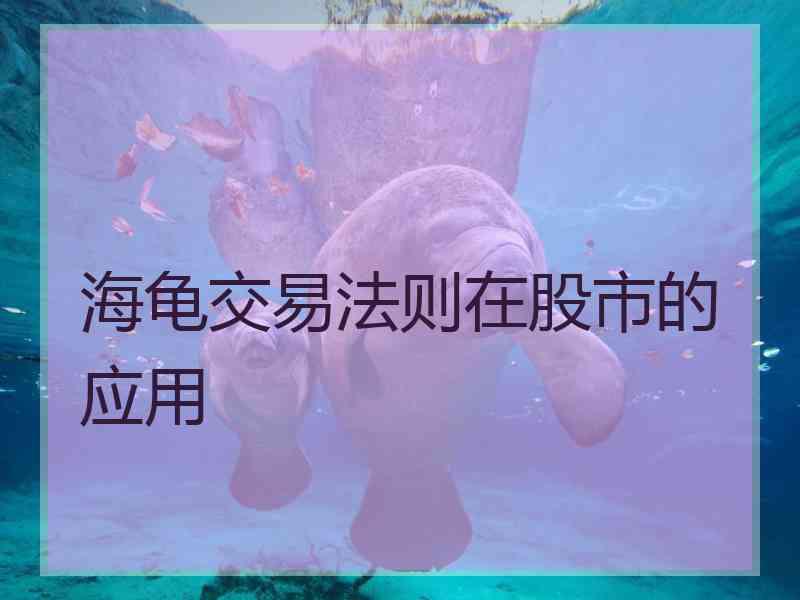 海龟交易法则在股市的应用