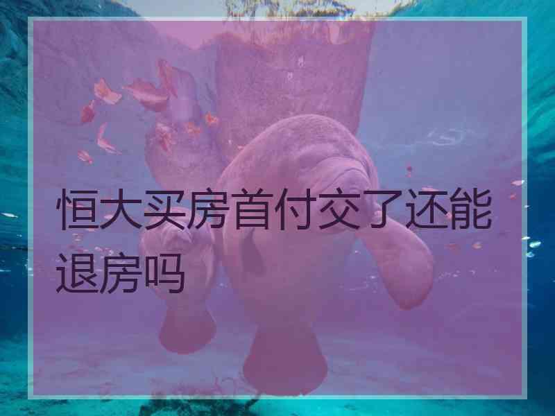 恒大买房首付交了还能退房吗